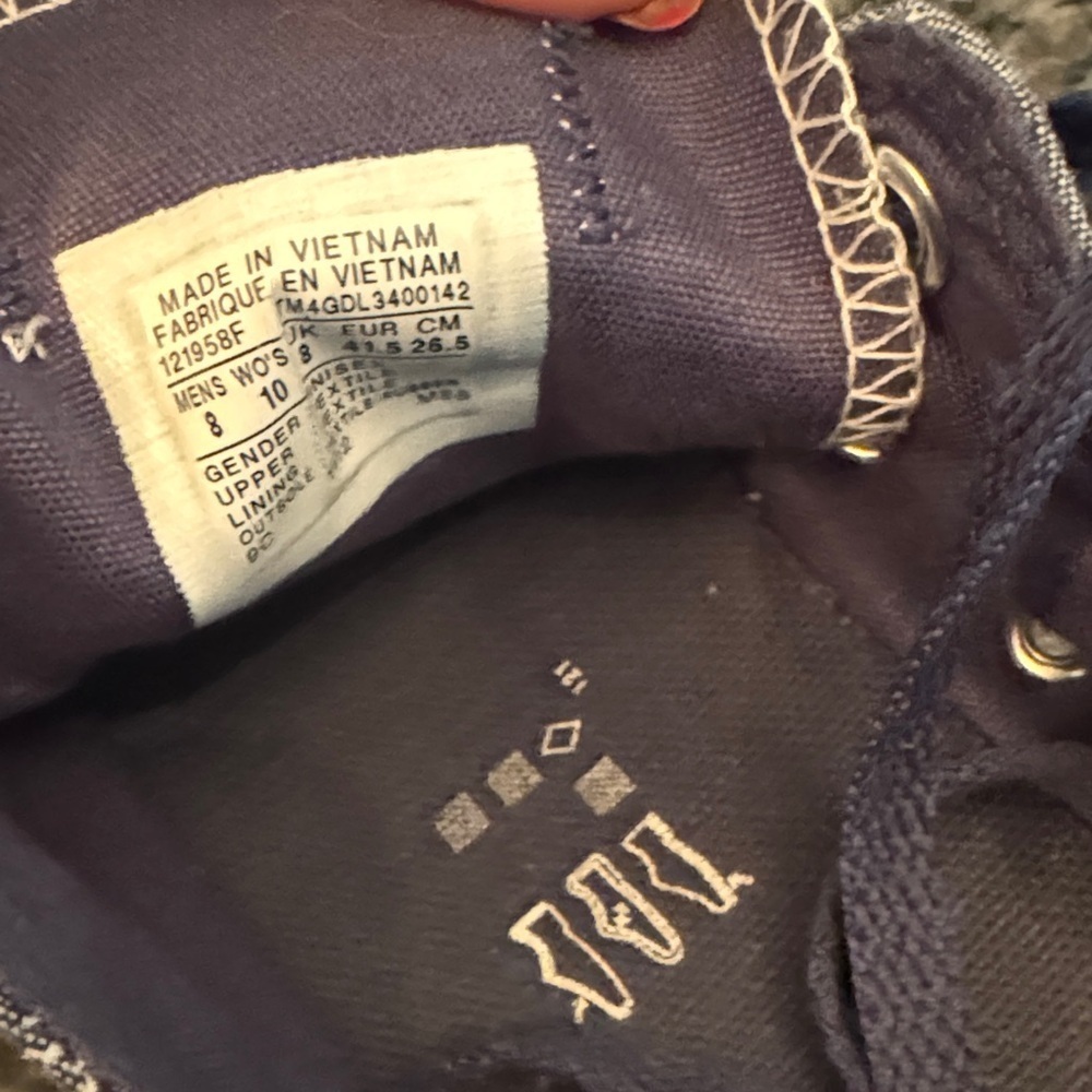 Converse all star denim Navy Canvas Sneakers EUC unisex M8 W10 - Picture 13 of 13